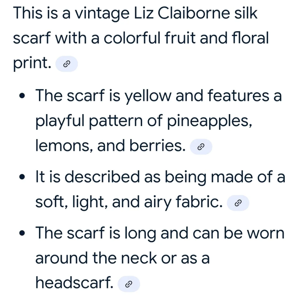 Vintage Liz Claiborne Silk Vibrant Fruit Scarf